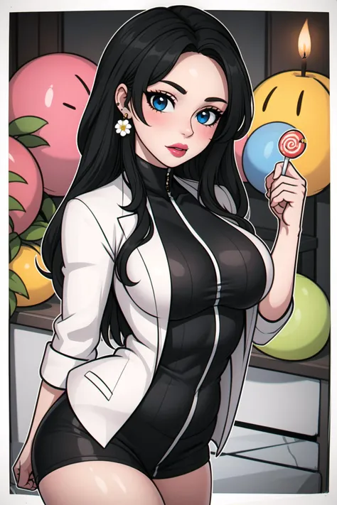 Mavis nude with slender body extra big breasts and slender curvy body high image details 12k beach daylight supernatural beauty gothic makeup voluminous lips and pale skin