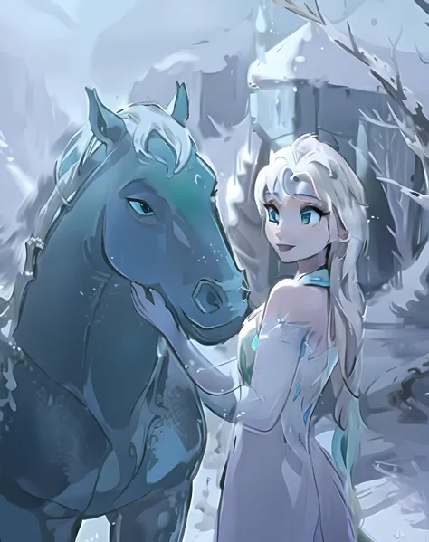 ((nokk_elsa)), horse, <lora:snow_queen_elsa:0.9>