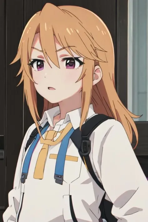 best quality, masterpiece, highres, solo, {yuki_haru_theidolmastercinderellagirlsu149:1.15}, orange_hair, purple_eyes, long_hair, bangs, upper_body, blonde_hair, hair_between_eyes