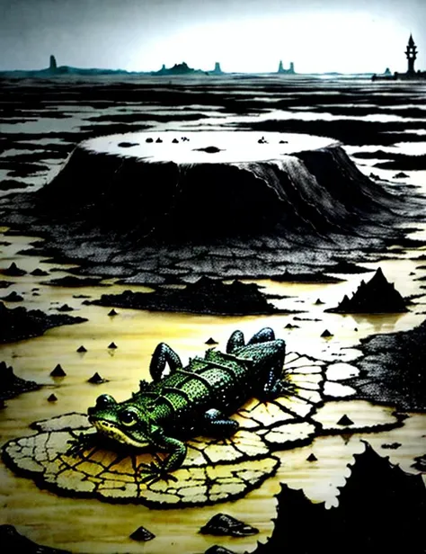 Ruined Kingdom Amphibian,Tide,Quicksand, <lora:last:1>