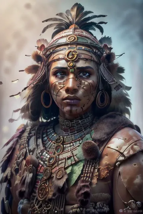 a profestional picutre of 1man, tribal warrior <lora:Aztec_Style:0.7> with aztec outfit , <lora:StonepunkAI:1.2> stonepunkai Noble's Regal Presence: Behavior: The character stands tall and composed, their gaze steady and unyielding. They exude an air of authority and entitlement, accustomed to command and respect. Every gesture and word is measured, befitting their noble heritage. , , camera angle from behind and portrait, photorealism,unreal 5 daz,perfectly drawed hands,perfectly drawed face,perfect body,extremely detailed artgerm greg rutkowski greg,((ultrasharp)),((masterpiece)),((best quality)),((ultradetailed)),((intricated details)),ultradetailed character,detailed face,intricated face details,<lyco:GoodHands-beta2:1>,extremaly detailed background,perfectly detailed face,character focus,intricated details of face,fFaceDetail <lora:add_detail:0.7> ultra realistic,32k,RAW photo,(high detailed skin:1.2),8k uhd,dslr,soft lighting,high quality,film grain, beautiful and aesthetic,extremely detailed <hypernet:sxzBloom_sxzBloom:1>,8k, extremely_clear,
