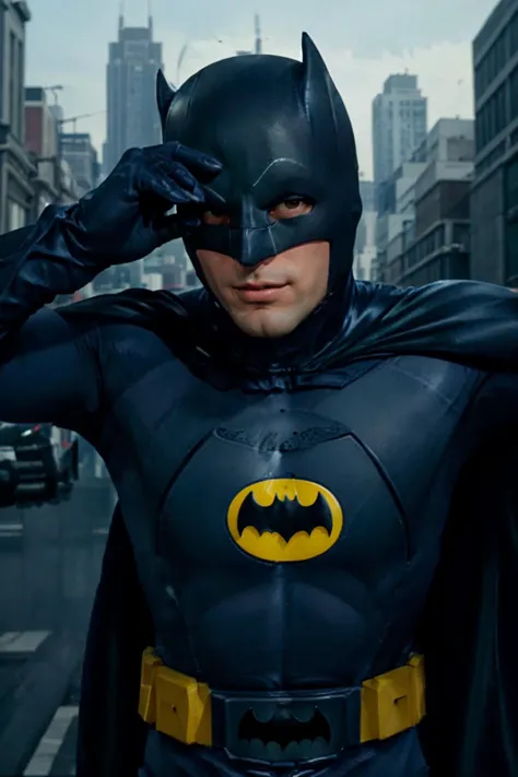 photo of batman posing for a picture, realistic, (masterpiece:1.1), (best quality:1.1), beautiful, (intricate details), unity 8k wallpaper, ultra detailed, beautiful, aesthetic, perfect lighting, <lora:Batman:0.6>,