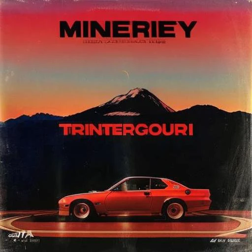 bmw m3 racing car from 1980, 80s analog style, mount fuji mountain in the background, rocky mountain road, (dark sunset golden hour), detailed hair, detailed sky, detailed dark road, ((road lights)), photo imperfections, (red car)