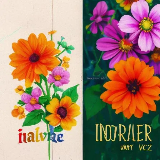A photography album cover art with a colorful image of a flower and handwritten typography, in the style of indie music.