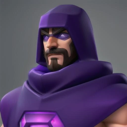 solo, simple background, 1boy,hood, facial hair, beard,<lora:getaidarkmag:0.7>,face portrait, covered eyes,eye cover,purple clothes,big muscles