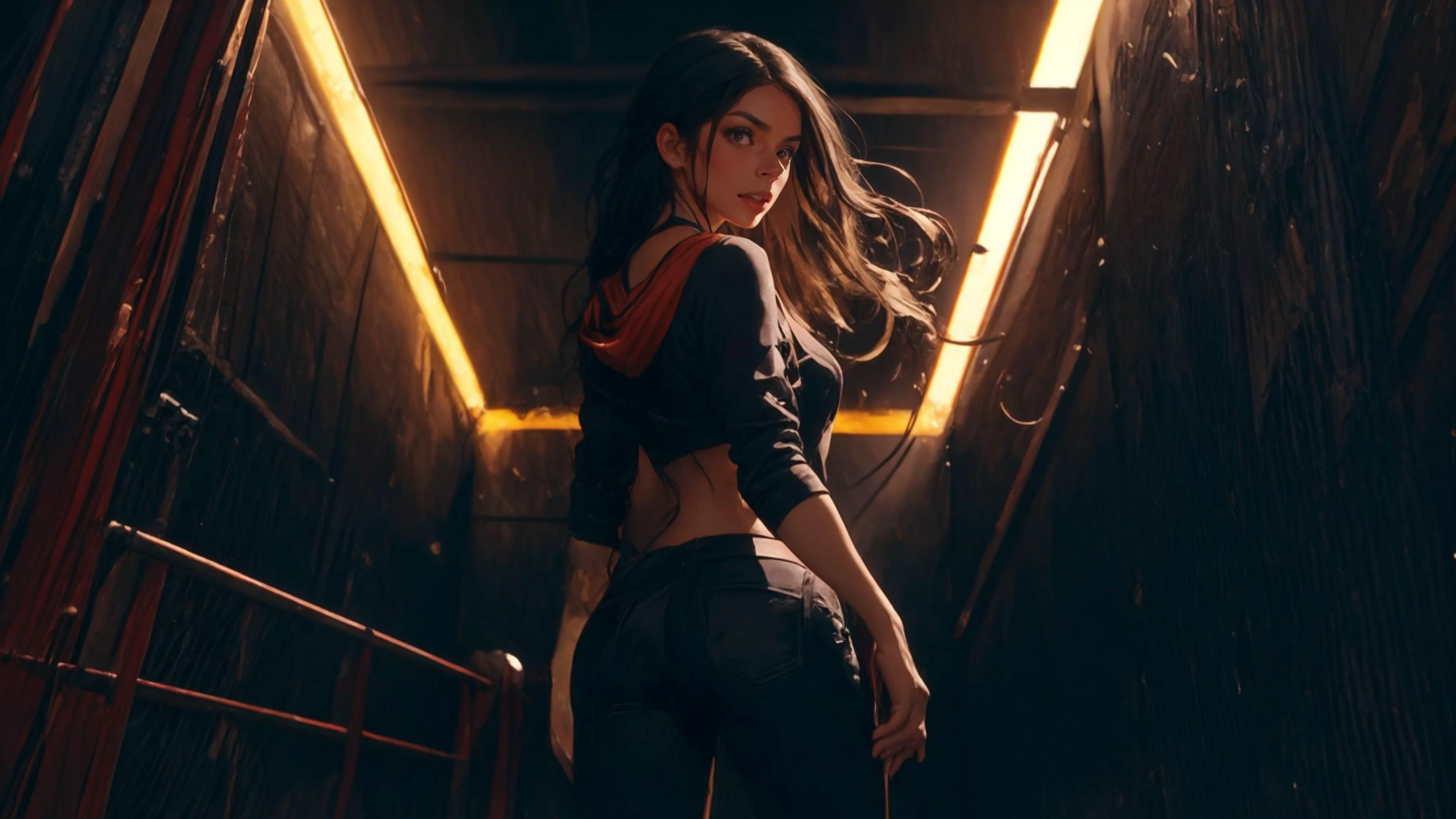 <lora:BrazilianWomanAmazon_V1.0:1>, portrait of a award winning photo of 1girl (amazon_woman face, black hair), (seductive1.2) in a black pant, with sexy shoulders showing, (looking at viewer:1.3), posing in a dark studio, (rim lighting,:1.4) two tone lighting, sharp focus, teal hue, octane, unreal, dimly lit, low key,
Fixhand,
<lora:GoodHands-beta2:1>,
<lora:weight_slider_v2:-1>,
<lora:muscle_slider_v1:1>,
<lora:hair_length_slider_v1:3>,
<lora:detail_slider_v4:1>,
<lora:wuxia2:0.2>,
<lora:scared_v2:1>