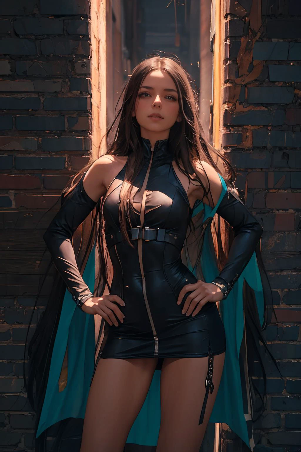 <lora:BrazilianWomanAmazon_V1.0:1>, portrait of a award winning photo of 1girl (amazon_woman face, black hair, medium breasts, ab crack), (seductive1.2) in a short black dress, with sexy shoulders showing, (looking at viewer:1.3), posing in a dark studio, (rim lighting,:1.4) two tone lighting, sharp focus, teal hue, octane, unreal, dimly lit, low key,
Fixhand,
<lora:GoodHands-beta2:1>,
<lora:scared_v2:1>
<lora:weight_slider_v2:-1>,
<lora:muscle_slider_v1:1>,
<lora:hair_length_slider_v1:3>,
<lora:detail_slider_v4:1>,
<lora:wuxia2:0.2>,
