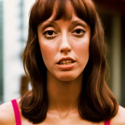 RAW photo, portrait photo of a woman, long eyelashes, 8k uhd, high quality, Shelley Duvall <lyco:Shelley_Duvall:1>