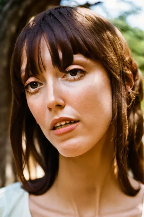 RAW photo, portrait photo of a woman, on a sunny day, long eyelashes, natural light, 8k uhd, high quality, Shelley Duvall <lyco:Shelley_Duvall:1>