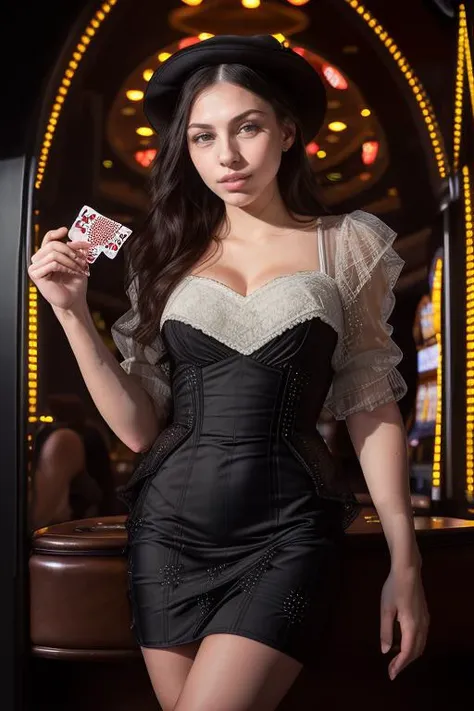 Merger_delit_lass,
in a (casino:1.2) in a blackjack table wearing a cocktail dress, casino, (gambling:1.2), (cards:1.2), (poker:1.2), cinematic, (playing cards:1.2),
bokeh, f1.4, 40mm, photorealistic, raw, 8k, textured skin, skin pores, intricate details <lora:epi_noiseoffset2:1>, epiCRealism <lora:detail_slider_v4:0.8> <lora:ClothingAdjuster3:-0.8>