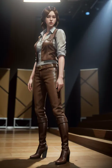 8k,highres,absurdres,masterpiece,best quality,original,extremely detailed CG,extremely detailed wallpaper,perfect lighting,<lyco:GoodHands-beta2:1>,
1girl,solo,blurry_background,looking_at_viewer,standing on the stage,
<lora:RE6Helena:0.7> RE6Helena,brown eyes,brown hair,