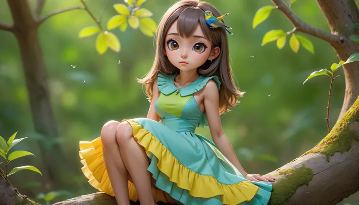 beautiful scenery, landscape with Bright Colors[::1], <lora:TheLittleMermaid:1>, layered dress[::1], sitting[::2], ð», bird, Connecticut Warbler, best quality, masterpiece, excellent lighting, beautiful, (8k, masterpiece, best quality, ultra-detailed),  (an extremely delicate and beautiful)kawaii, cute, very big eyes, Aesthetic Anime Eyes, small face,  large breasts, cinematic lighting, , Intricate, High Detail, Sharp focus, dramatic,   masterpiece, best quality, ultra-detailed,