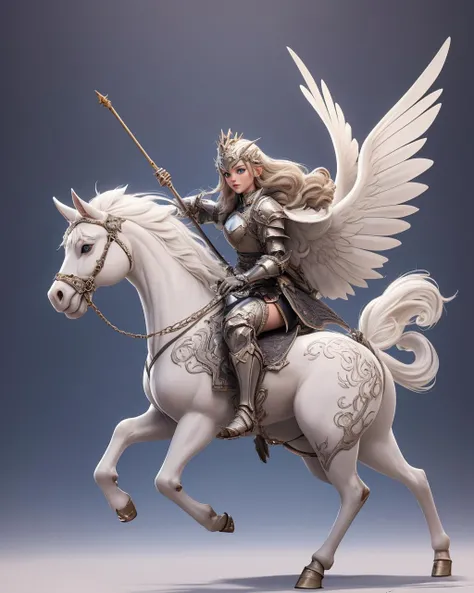 masterpiece, best quality,   a female knight from a fantastical realm riding a mythical creature