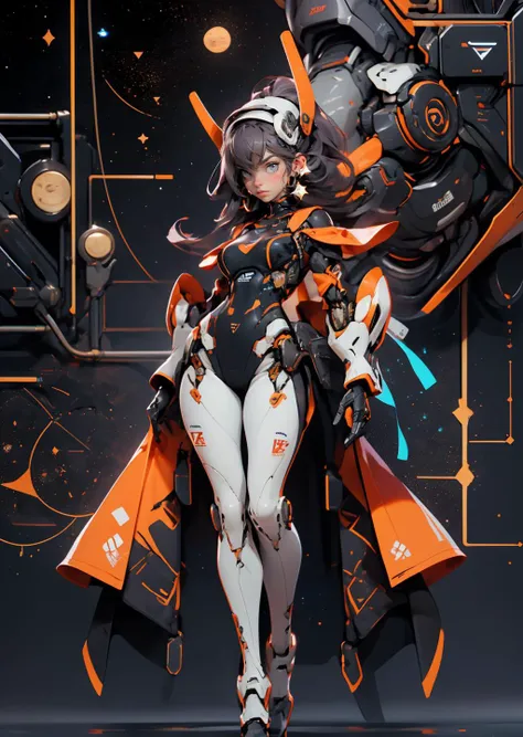 at night,huge and complex technical background,(masterpiece),(detailed),(intricate details),(realistic, photo-realistic:1.37),illustration,an extremely delicate and beautiful,8k wallpaper,absurdres,incredibly absurdres,ultra-detailed,highres,extremely detailed,beautiful detailed girl,extremely detailed eyes and face,beautiful detailed eyes,1girl,solo,(full body:1.3),blue fire,gear,giant robot,machine,damage armor,glove,machinery suit,(machinery boots),Mecha,science fit,updo,wearing mechanical equipment, nice,Standing posture of model,Twist your body slightly,(Tall and elegant, slender figure:1.4),<lora:large_mecha_arm_v1:0.5>,(behind the luminous disc:1.2),<lora:20230529202647:0.4>,(The background is a star map:1.5), ,,Dance posture, Sexy posture, Tall and elegant,Metal Takazawa,Gorgeous,Science Filament,(Red and black color case:1.3), <lora:animetarotV51:0.2> <lora:cat ear_20230619180308:0.5> <lora:MG_jijia:0.8>