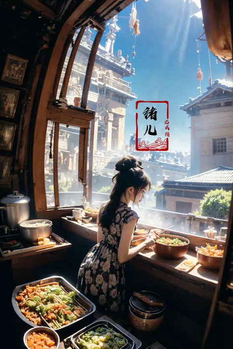 (wide shot, wide-angle lens,Panoramic:1.2),super vista, super wide AngleLow Angle shooting, super wide lens, Dynamic Angle, Perspective, High Point,pov
(dramatic, gritty, intense:1.4),masterpiece, best quality, 32k uhd, insane details, intricate details, hyperdetailed, hyper quality, high detail, ultra detailed, Masterpiece,
1girl, solo focus, food stand,chopsticks,
<lora:~Q?-pk Hot pot:0.8>