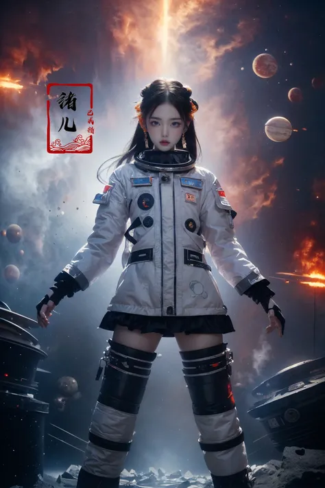 (wide shot, wide-angle lens,Panoramic:1.2),super vista, super wide AngleLow Angle shooting, super wide lens, Dynamic Angle, Perspective, High Point,povHot pot
(dramatic, gritty, intense:1.4),masterpiece, best quality, 32k uhd, insane details, intricate details, hyperdetailed, hyper quality, high detail, ultra detailed, Masterpiece,
1girl, solo focus, food stand,chopsticks,  blue, white, black, red, purple, orange, pink, green
A shot with tension(Visual impact,giving the poster a dynamic and visually striking appearance:1.2),Chinese Zen style,impactful picture,
<lora:~Q?-pk Hot pot:0.8>torn_thighhighs,( serafuku:1.5), (space_suit:1.4),