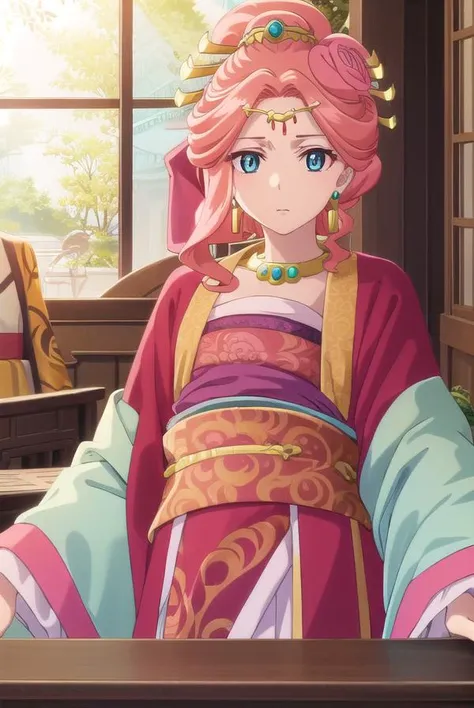 gyukuyou, <lora:gyukuyou s1-lora-nochekaiser:1>,
gyukuyou, long hair, pink hair, hair bun, single hair bun,
BREAK hair ornament, long sleeves, jewelry, flower, earrings, hair flower, necklace, chinese clothes, shawl, hanfu,
BREAK indoors,
BREAK looking at viewer, (cowboy shot:1.5),
BREAK <lyco:GoodHands-beta2:1>, (masterpiece:1.2), best quality, high resolution, unity 8k wallpaper, (illustration:0.8), (beautiful detailed eyes:1.6), extremely detailed face, perfect lighting, extremely detailed CG, (perfect hands, perfect anatomy),