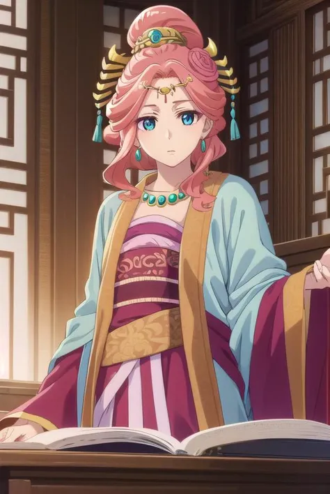 gyukuyou, <lora:gyukuyou s1-lora-nochekaiser:1>,
gyukuyou, long hair, pink hair, hair bun, single hair bun,
BREAK hair ornament, long sleeves, jewelry, flower, earrings, hair flower, necklace, chinese clothes, shawl, hanfu,
BREAK indoors,
BREAK looking at viewer, (cowboy shot:1.5),
BREAK <lyco:GoodHands-beta2:1>, (masterpiece:1.2), best quality, high resolution, unity 8k wallpaper, (illustration:0.8), (beautiful detailed eyes:1.6), extremely detailed face, perfect lighting, extremely detailed CG, (perfect hands, perfect anatomy),