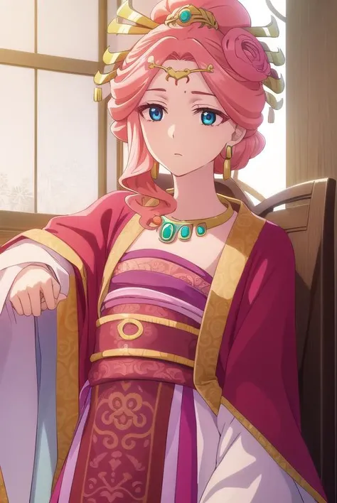 gyukuyou, <lora:gyukuyou s1-lora-nochekaiser:1>,
gyukuyou, long hair, pink hair, hair bun, single hair bun,
BREAK hair ornament, long sleeves, jewelry, flower, earrings, hair flower, necklace, chinese clothes, shawl, hanfu,
BREAK indoors,
BREAK looking at viewer, (cowboy shot:1.5),
BREAK <lyco:GoodHands-beta2:1>, (masterpiece:1.2), best quality, high resolution, unity 8k wallpaper, (illustration:0.8), (beautiful detailed eyes:1.6), extremely detailed face, perfect lighting, extremely detailed CG, (perfect hands, perfect anatomy),