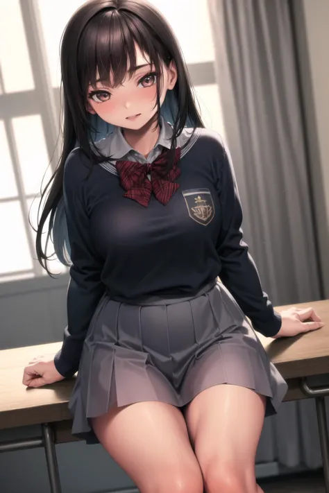 <lora:kase_daiki_v0.1:1>
1girl, solo, long hair, brown hair, school uniform,, masterpiece, best quality, highly detailed