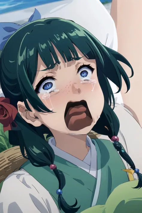 (masterpiece, best quality:1.2), aquascreaming, solo, 1girl, maomao, screaming, open mouth, crying with eyes open, <lora:concept_aquascreaming:1> <lora:MaoMaoV10:1>