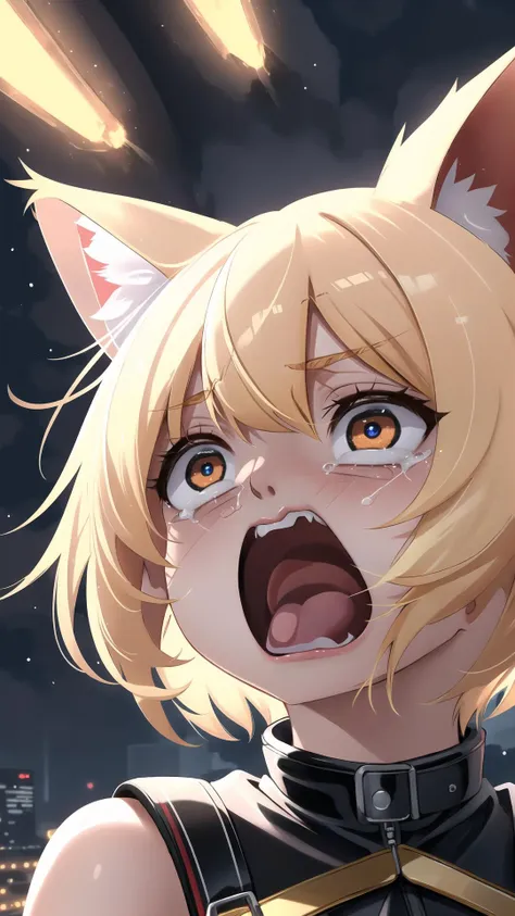 <lora:concept_aquascreaming-16:0.6> aquascreaming, screaming, open mouth, crying with eyes open, BREAK, <lora:neco-arc Character:0.8> neco-arc, 1girl, blonde hair, bob cut, cat ears, chibi, cat girl, (slit pupils, cat eyes:1.25), masterpiece, best quality, extremely detailed, highly quality, 4k, sharp focus, professional, sharp focus, award winning, cinematic lighting, octane render, unreal engine, volumetrics dtx, Wallpaper,