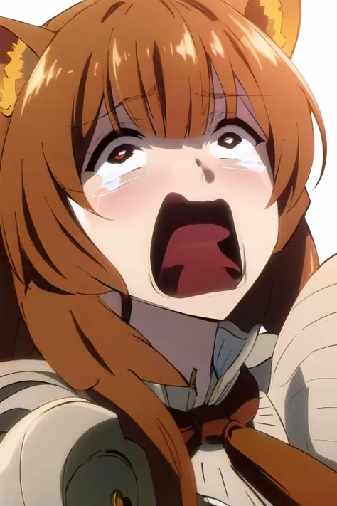 (high quality, high resolution:1.3), 4k, masterpiece, white background, simple background,
BREAK
1girl, solo, <lora:concept_aquascreaming:1>, aquascreaming, open mouth, screaming, crying with eyes open, horizontal pupils, <lora:RaphtaliaLora:0.8> raphtalia, racoon girl, <lora:NoiseOffset_v2:1.0><lora:NoiseOffset_v2:1.0>