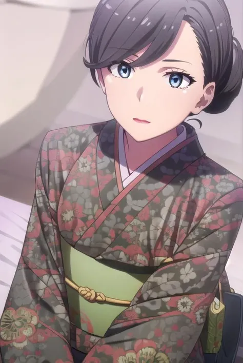motheryukinoshita, <lora:mother yukinoshita s3-lora-nochekaiser:1>,
mother yukinoshita, short hair, blue eyes, black hair, hair bun, single hair bun, hair up,
BREAK japanese clothes, kimono, sash, makeup, obi, floral print, lipstick, black kimono,
BREAK indoors,
BREAK looking at viewer, (cowboy shot:1.5),
BREAK <lyco:GoodHands-beta2:1>, (masterpiece:1.2), best quality, high resolution, unity 8k wallpaper, (illustration:0.8), (beautiful detailed eyes:1.6), extremely detailed face, perfect lighting, extremely detailed CG, (perfect hands, perfect anatomy),