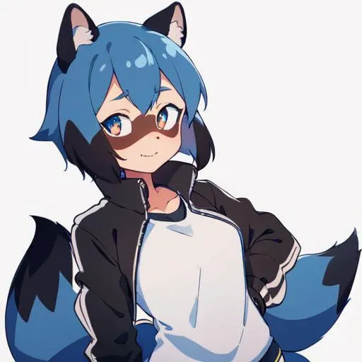 Michiru_kagemori, 1girl, animal ears, body fur, furry, furry female, raccoon ears, raccoon girl, raccoon tail, short hair, black jacket, track jacket, grayscale, monochrome, lineart, manga, sketch, black_and_white, (black:1.2), simple_background, white_background, grey_background, solo, upper_body, looking_at_viewer