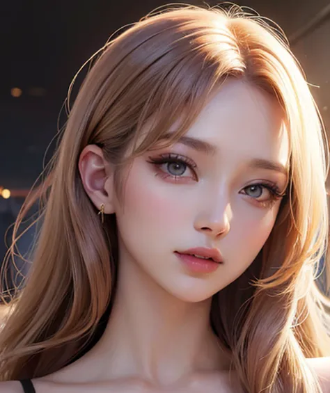 masterpiece, best quality, 8k, beautiful face, high detailed skin,hyper detailed,ultra high res, photorealistic, high resolution, ,lens flare, (Side-swept hair:1.8),(same makeup for both eyes:1.5),perfect face,ralistic eyes, detailed lighting, detailed eyes,detailed skin, detailed shadows,ralistic skin,(opened mouth:1.02), (closed eyes:0.9),no make-up,,looking_at_viewer,upper body