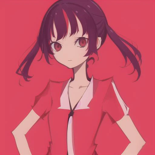 1girl,style\(monogatari3\),solo,, masterpiece, best quality, <lora:monogatari3_v1:1.1>