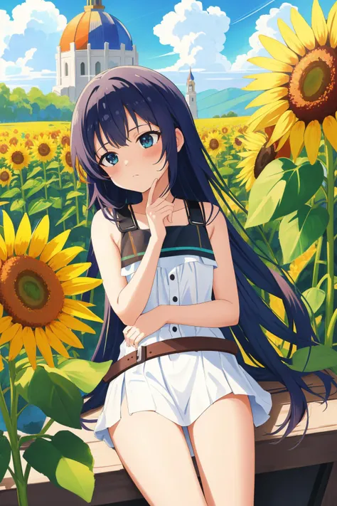 1girl, colorful Water color painting, masterpiece, top-down view of a [Raging|Literal] Burning Black and Navy Blue Tanzanian ([liver|Kawasaki]:1.3) , it is made from Pots with flowers, it is with Unappetizing details, Tired The Half Dome in background, lush grass and flowers, Hurricane, horizon-centered, Hopeless, Biopunk Art, broad lighting, Selective focus, Vibrant Color, White and Sunflower Yellow, full of color, in the style of The Creation of Adam, HDR, absurdres