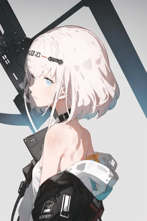 <lora:TechNecoV1.1:1:OUTALL>,1girl,solo,white hair,short hair,unifrom,black jacket,