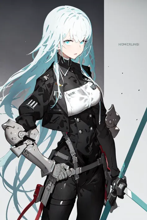 <lora:TechNecoV1.1:1:OUTALL>,1girl,solo,white hair,long hair,uniform,jacket,armor