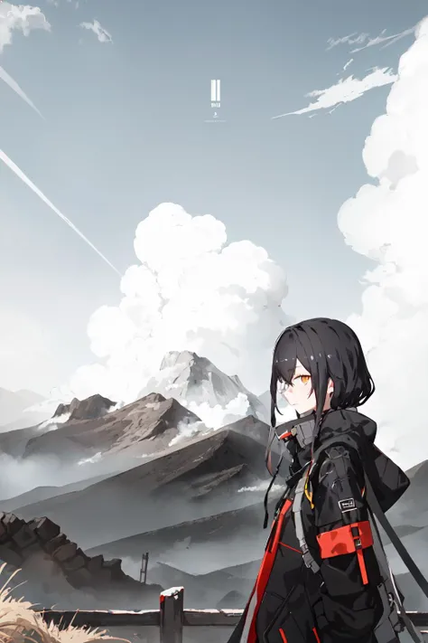outdoor,cloud,mountain, horizon, <lora:TechNeco1.2:0.8:OUTALL>,1girl,solo,black hair,long hair,