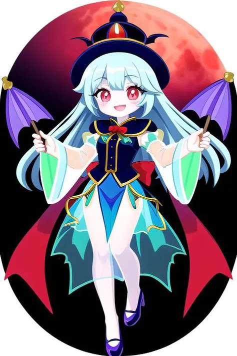 adult, evil corrupted princess wearing dark pastel (ruffled:1) (gleaming oily transparent:1) gown with (full body transparent vampire cape:1) and (shiny transparent sleeves:1.5), soft lighting, (lots of transparent frills and bows:1), (cute vampire fangs:1),
(vmpr:1),
(red eyes, glowing eyes, pale blue skin, jiangshi, evil smile:1.2),
(red moon background),
