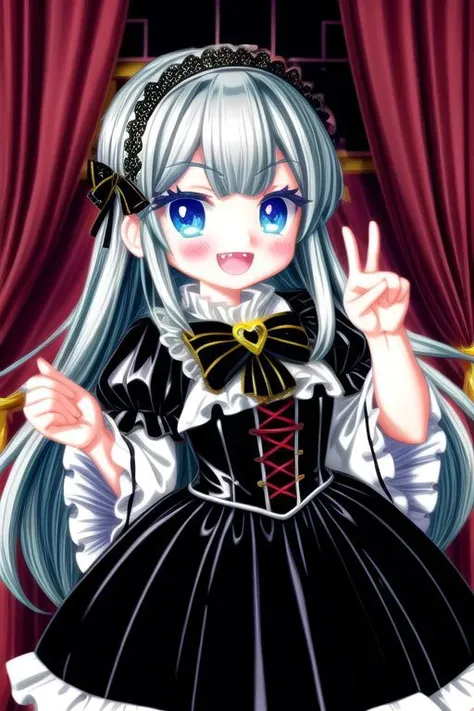 adult, evil corrupted princess wearing dark pastel (ruffled:1) (gleaming latex:1) gown with (latex blanket cape:1) and (long frilly wide sleeves), soft lighting, ruffles, (vampire fangs:1),
<lora:more_details:1>,
