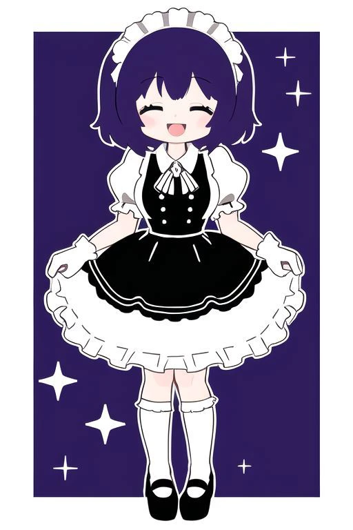 standing, french maid wearing dark pastel (ruffled:1) (gleaming latex:1) dress with latex maid gloves, soft lighting, (Mary Janes shoes:1), ruffles, (short ruffled socks:1), (happy smile with closed eyes, :D), (curtsy),
<lora:more_details:-1>