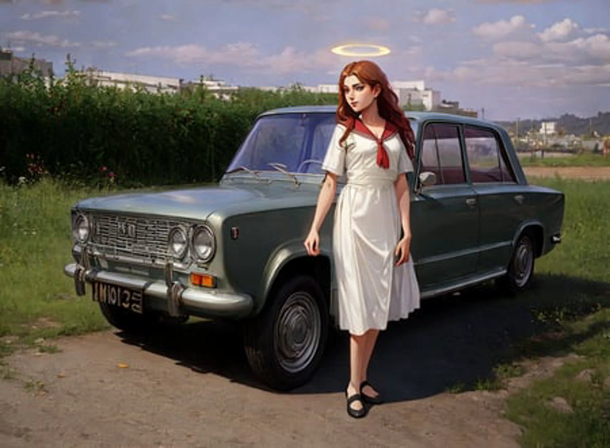 realistic photo of a rakka standing near lada, by Jeremy Lipking, by William Bouguereau, (by Alphonse Mucha:0.5), sabudenego, jeremy lipking, masterpiece