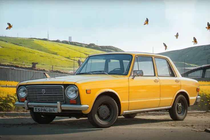 realistic photo of a lada, car, on yellow field, bees, <lora:my_LoRA_lada_v1:0.4>
LS, CHROMATIC ABERRATION, <lyco:lazy_square_v5-000015:0.9>