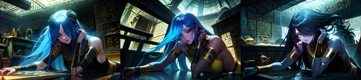 (otherworldly, otherworldly atmosphere, otherworldly appearance), highly insanely detailed, masterpiece, top quality, best quality, highres, 4k, 8k, RAW photo, ((ancient egyptian theme:1.2)), Hong Kong structure, structure, 
(mystical theme), mystical gatmosphere, arcane sanctuaries, otherwordly aura, 
(long_hair, long hair, random colors hair, glowing hair, hair over one eye, long messy hair), 
(eyelashes, eyeliner, eyeshadow, eyelashes, long eyelashes), 
collar, earrings, jewelry, necklace, armlet, 
tentacle, (underwater), nsfw, 
Homestay, Resort, Guest House, 
building, structure, still life, swirling energy, 
action pose, 
drunk, closed eyes, 
high-heels, 
reflection, reflective floor, 
shawl, 
abandoned building, shopping mall, overgrown with vegetation, [volumetric fog], cinematic lighting, colorfu, 
belly bottom, 
mercurytech, scifi, molten metal, 
(ancient egyptian theme futuristic kitchen:1.4), (fantasy world)