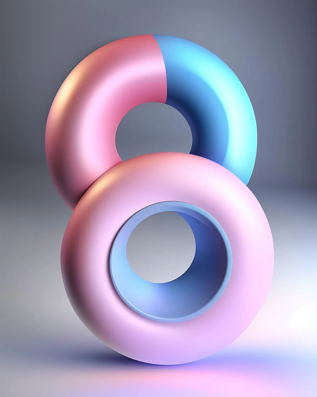 a blue and pink ball with a donut on top , c4d, blender, unreal engine 5, render 3d