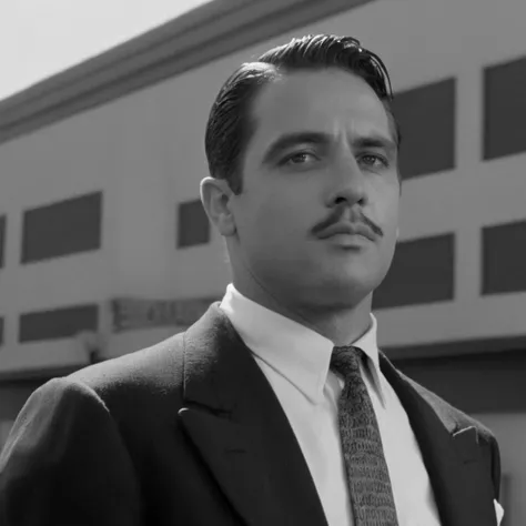 <lora:Kodak Motion Picture Film Style v4:1>
1930's closeup shot of An Oscar winning black and white movie for Best Cinematography a low angle shot of a man in a suit and tie looks at the camera down Kodak Motion Picture Film Style