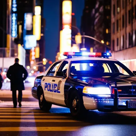 Person run behind the police 