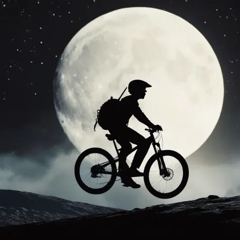 Dark Fantasy Art of <lora:Kodak Motion Picture Film Style v4:1>
landscape An Oscar winning epic movie for Best Cinematography a silhouette person on a flying bike in the air with a full moon in the background Kodak Motion Picture Film Style, dark, moody, dark fantasy style