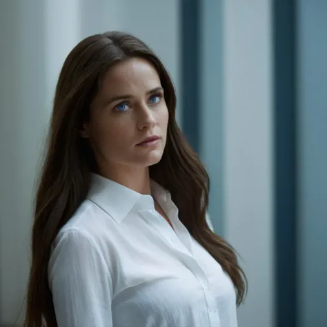 cinematic film still of  <lora:Kodak Motion Picture Film Style:1>  "Close To Ground"
An Oscar winning movie for Best Cinematography a closeup of a woman with long hair and a white shirt and blue eyes looking at something Kodak Motion Picture Film Style, shallow depth of field, vignette, highly detailed, high budget, bokeh, cinemascope, moody, epic, gorgeous, film grain, grainy