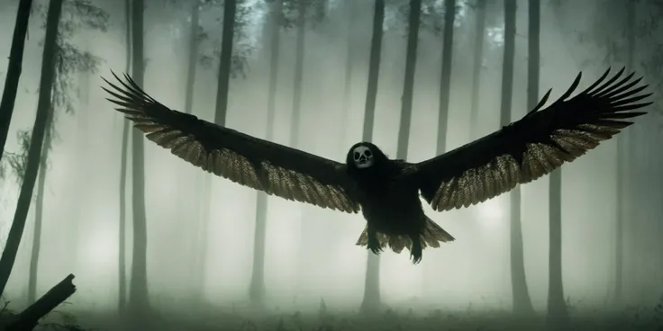 Dark Fantasy Art of <lora:Kodak Motion Picture Film Style:1.2> HDR
<lora:cinematic vintage film:1> cinematic vintage film style
Best horror Cinematography 35mm lens a creepy looking creature flying in a forest at night in dark while staring at camera Kodak Motion Picture Film Style, dark, moody, dark fantasy style