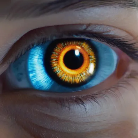 Hyperrealistic art of <lora:Kodak Motion Picture Film Style:1.2>
Best Anamorphic-lens Cinematography a close up of a person's eye with a star flames reflection in the center inspired by blade runner movie scene Anamorphic format Kodak Motion Picture Film Style, Extremely high-resolution details, photographic, realism pushed to extreme, fine texture, incredibly lifelike