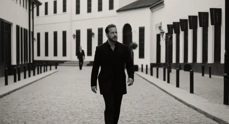 cinematic film still of black and white movie for Best Cinematography a person walking in a courtyard with a building in the background
<lora:Kodak Motion Picture Film Style:1.2> Kodak Motion Picture Film Style (KODAK VISION 250D) sharp image portrait, 50mm lens, Arri Alexa Raw, HDR, Hollywood Cinematography, high contrast, (diffused light), hyperreal, symmetrical balanced, smooth light, fujifilm superia, shot by Hasselblad X1D,, shallow depth of field, vignette, highly detailed, high budget, bokeh, cinemascope, moody, epic, gorgeous, film grain, grainy
