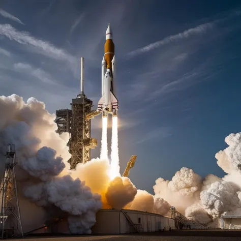 <lora:Kodak Motion Picture Film:1.2> (Sharp Detailed Image)
An Oscar winning movie for Best Cinematography a rocket is being prepared to launch by NASA at dark night stars Kodak Motion Picture Film Style